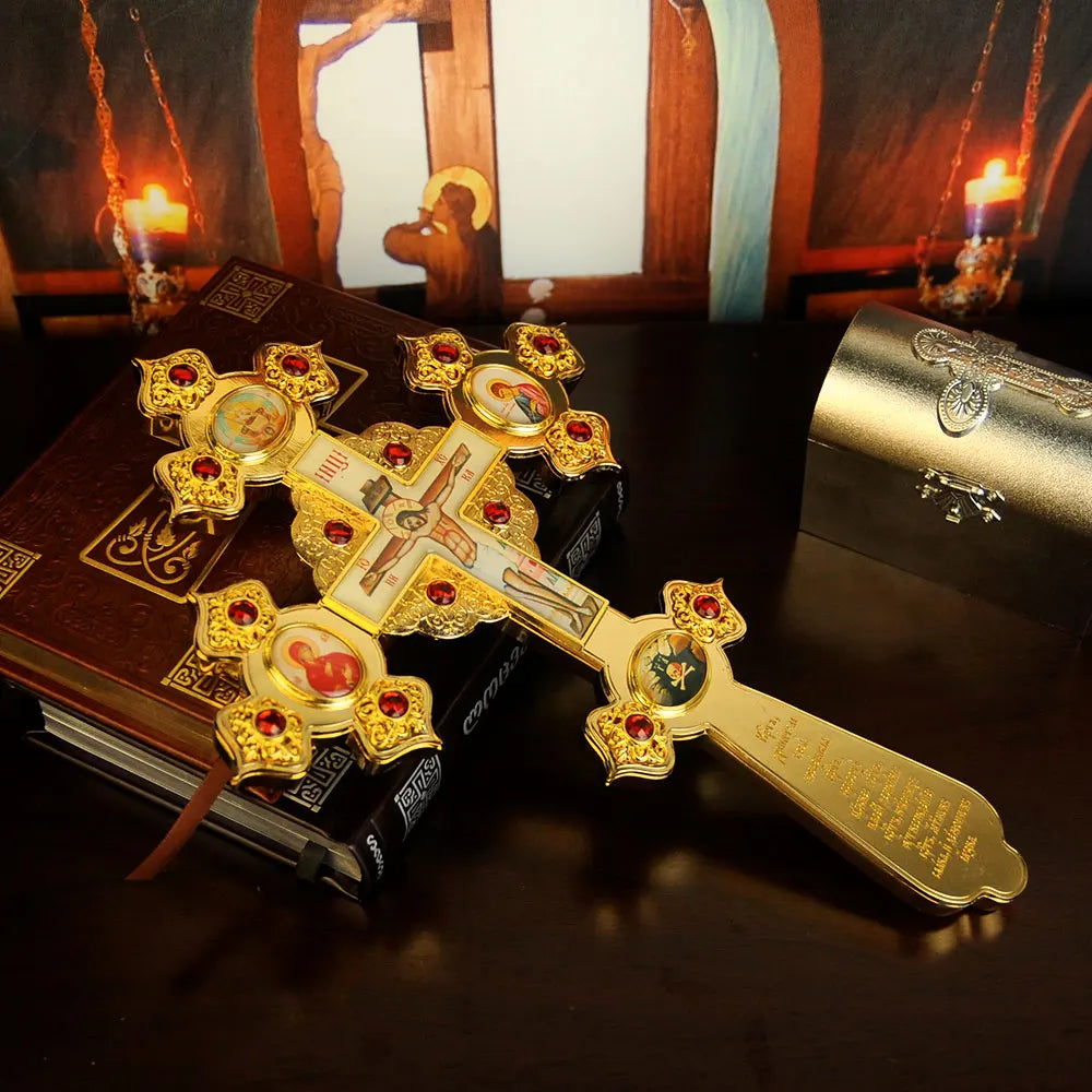 HTISOK Spiritual Handheld Cross for Worship & Home Decor