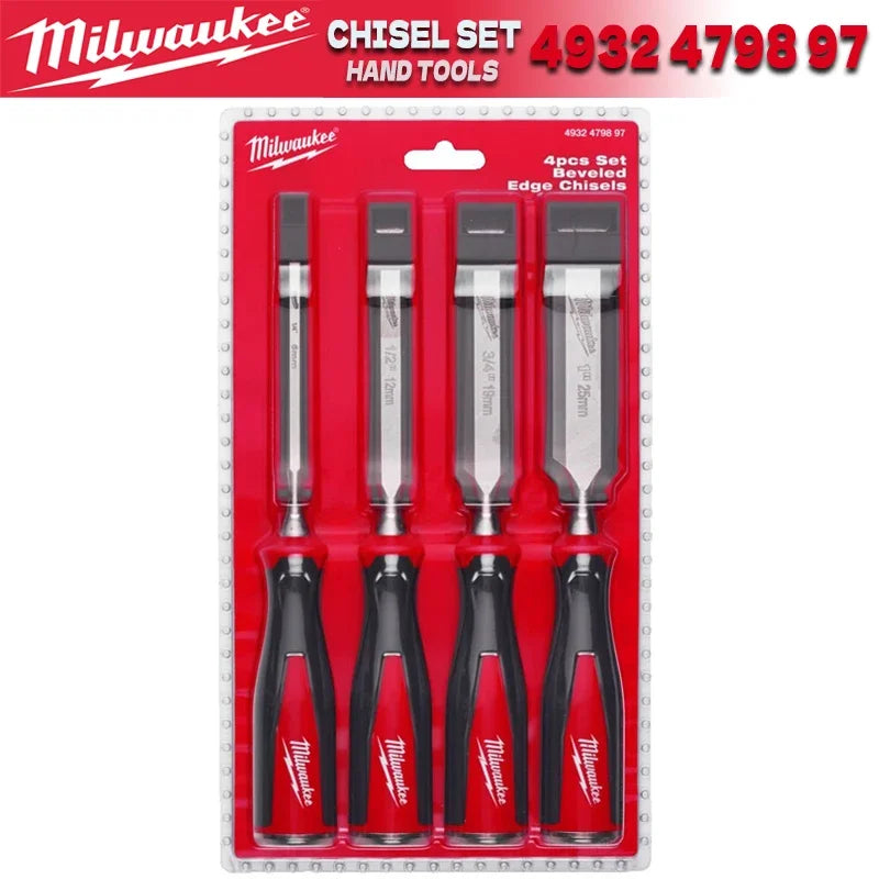 Milwaukee 4-Piece Wood Chisel Set - Ergonomic & Precision Engineered