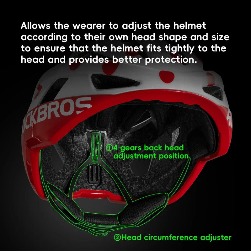 ROCKBROS Adjustable Cycling Helmet - Breathable Safety for All Riders