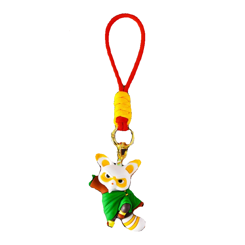 Kung Fu Panda Bear Silicone Keychain - Fun & Lightweight Accessory