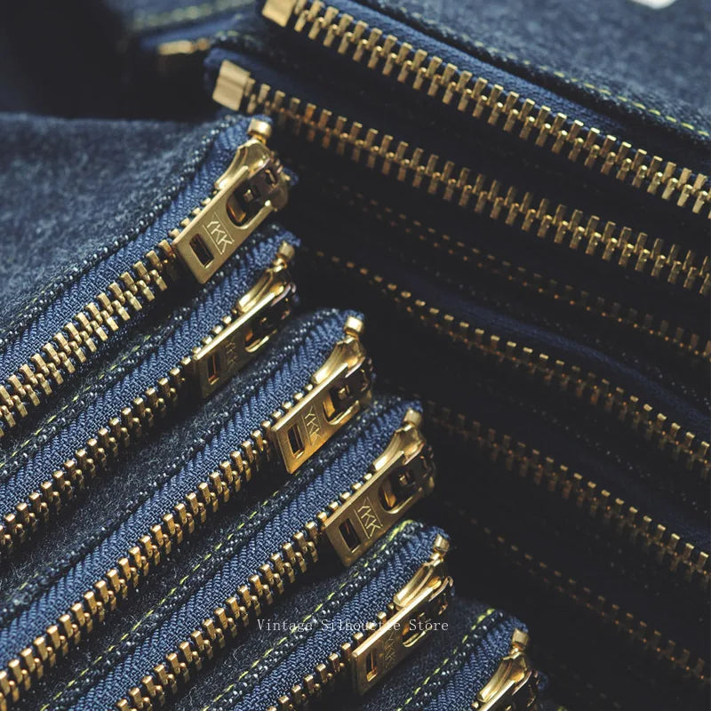 Vintage Denim Coin Pouch - Durable Zipper Storage Bag