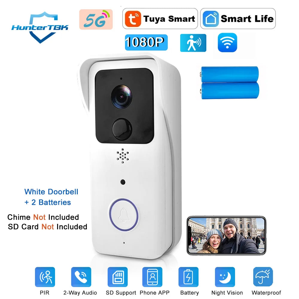 1080P WiFi Video Doorbell with Night Vision & Smart App Control