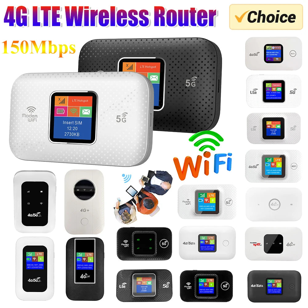 4G LTE Pocket WiFi Router 150Mbps - Portable Hotspot with SIM Slot