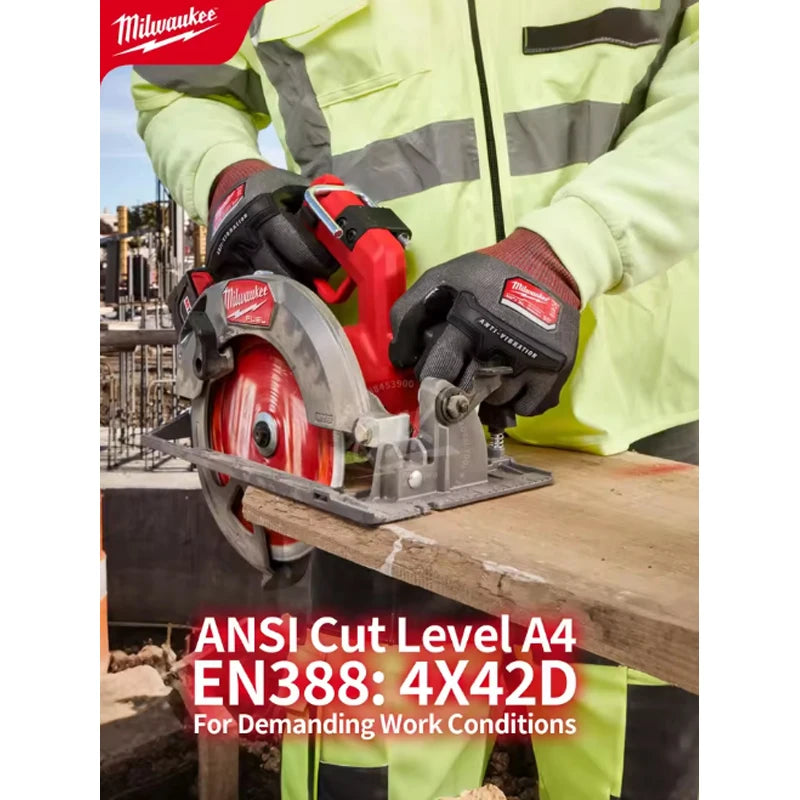 Milwaukee Anti-Vibration Cut Level 4 Nitrile Dipped Gloves - XL/L/M