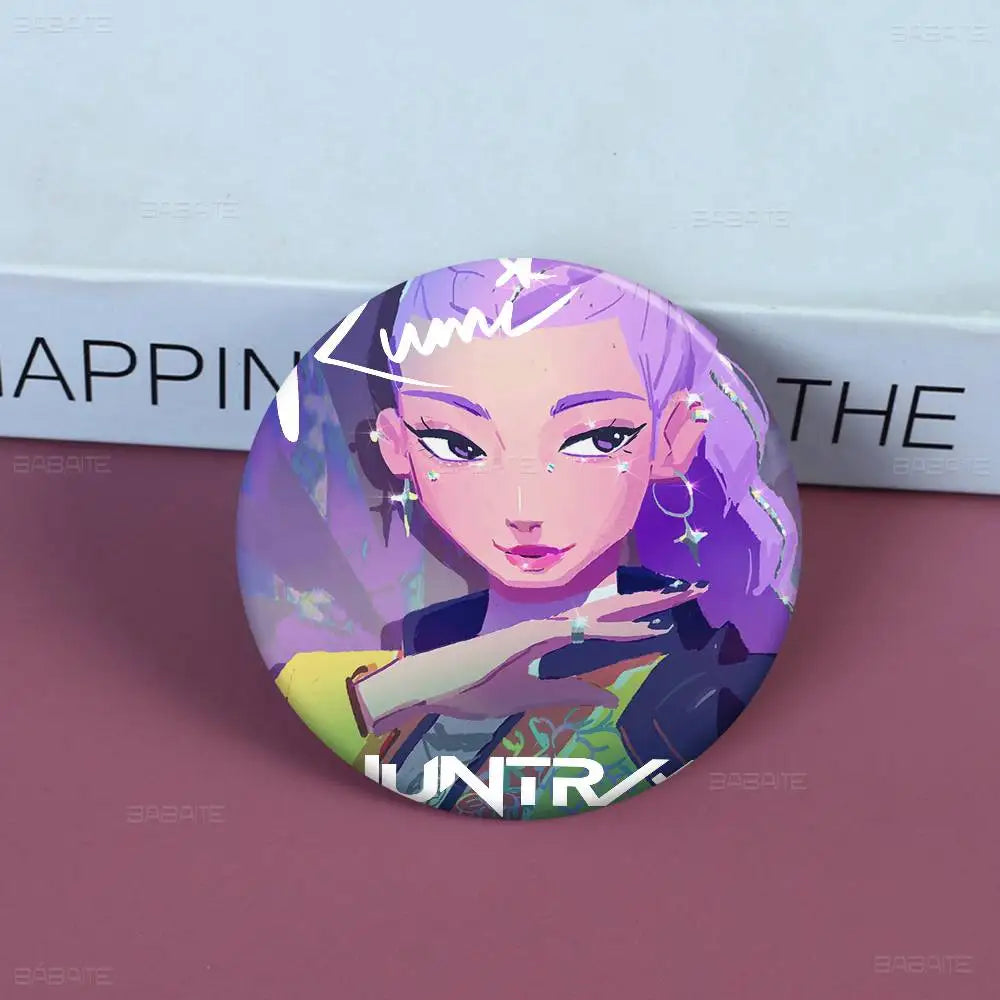 K-Pop Demon Hunters Anime Pin Button | Cute Cartoon Brooch Jewelry