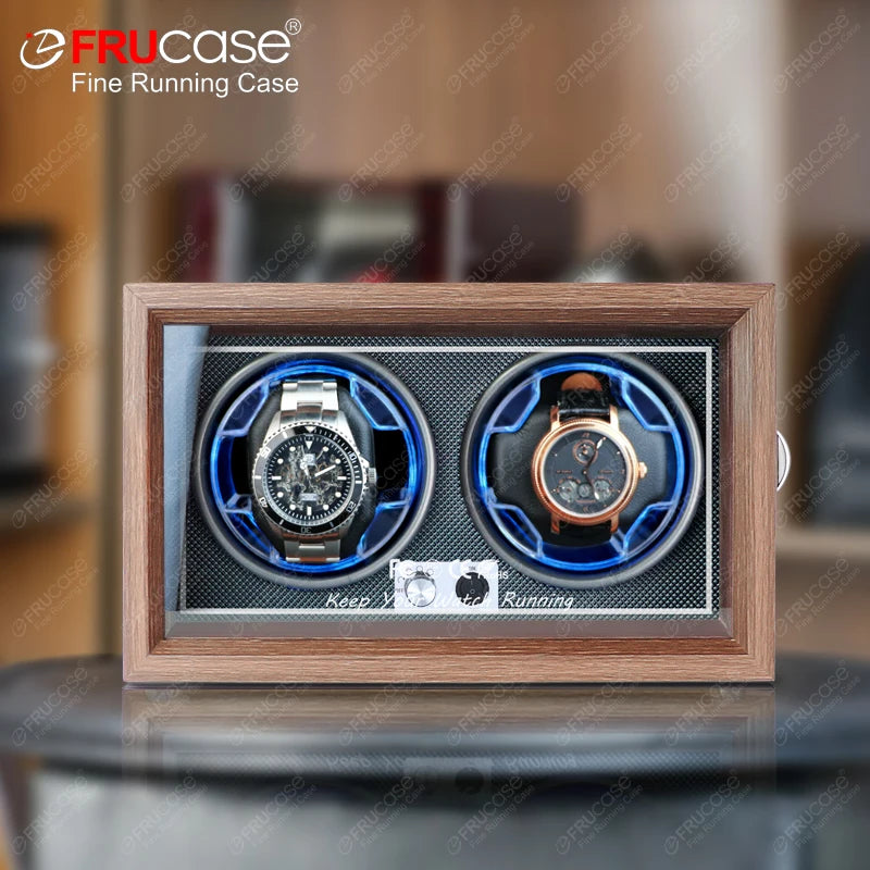 FRUCASE Elegant Wooden Watch Winder - 4 Automatic Watches Storage