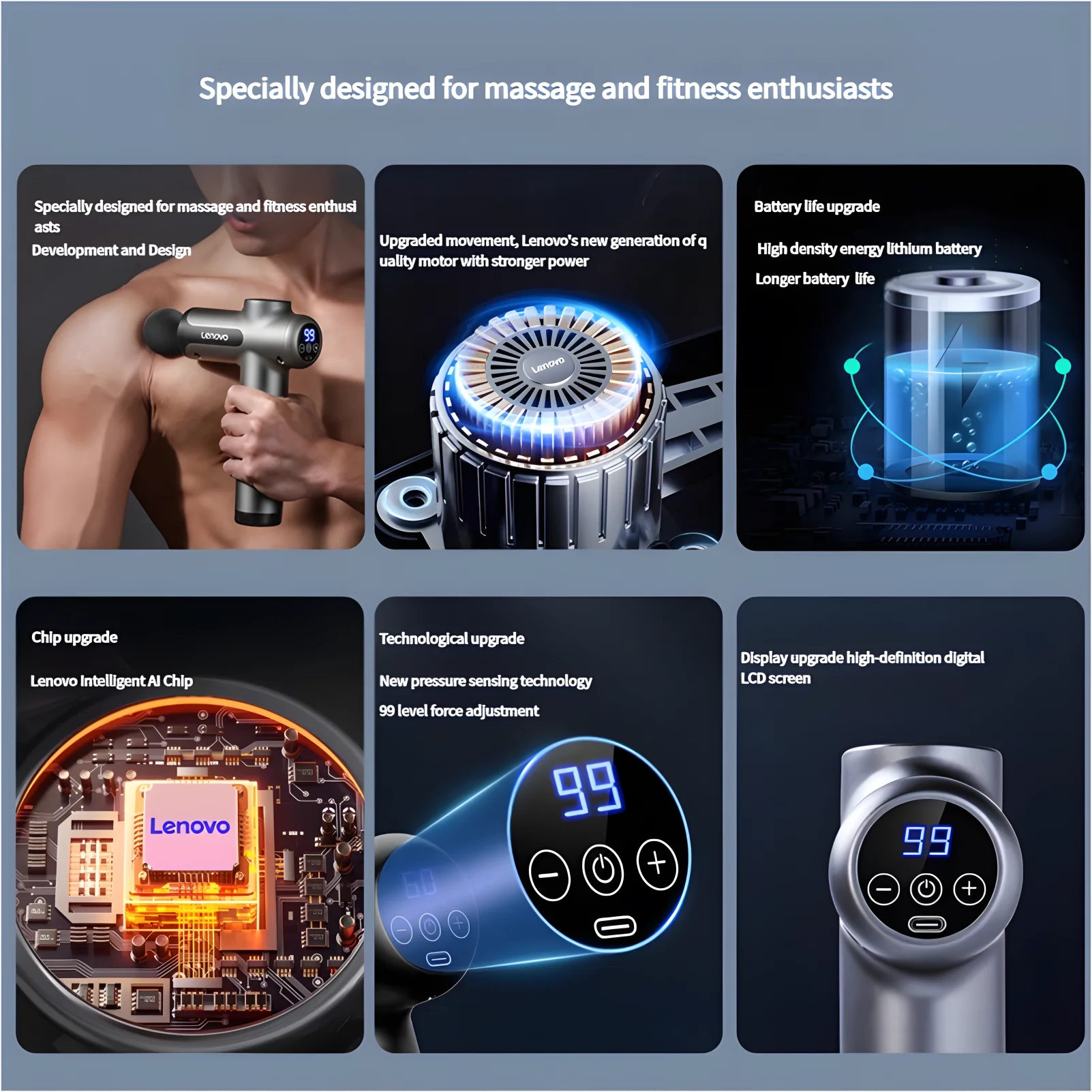 Lenovo Deep Tissue Massage Device for Muscle Relief & Relaxation