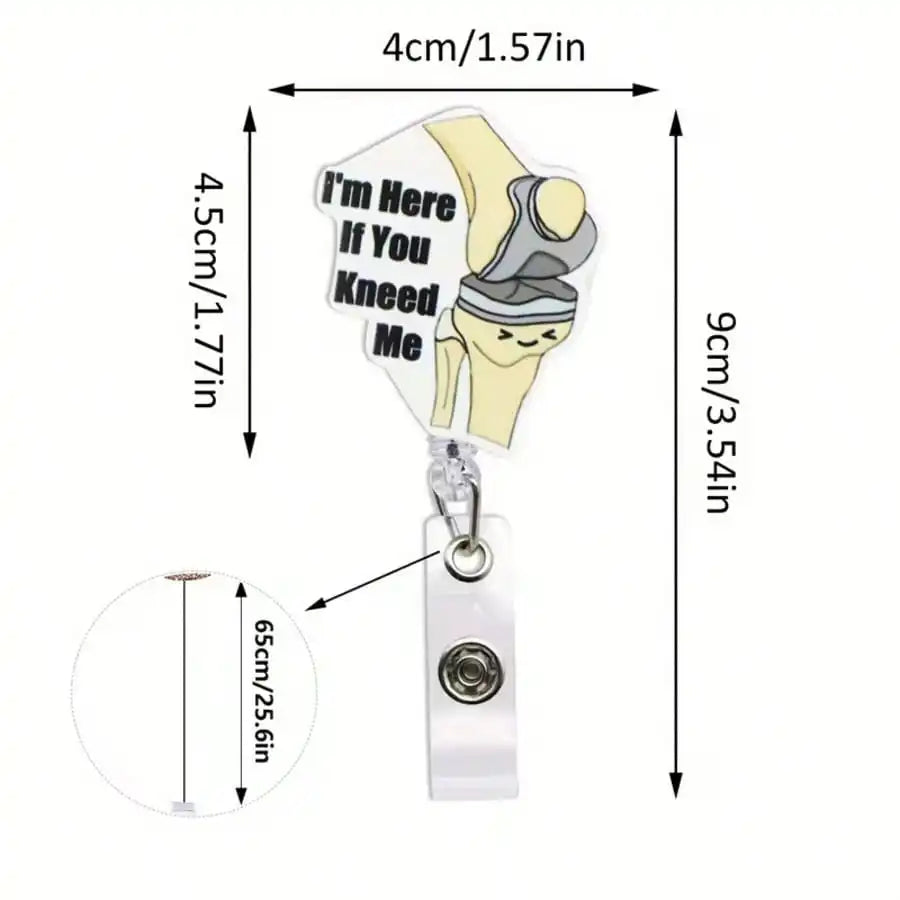 Cute Medical-Themed Retractable Badge Reel for Healthcare Professionals