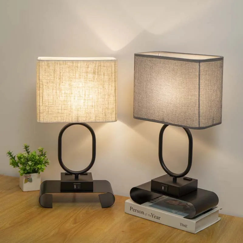 Modern Touch-Control Desk Lamp with Dual USB Charging Ports