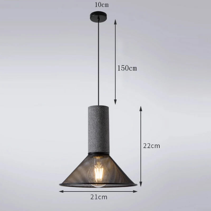 Vintage Industrial Cement Pendant Light - E27 LED Chandelier