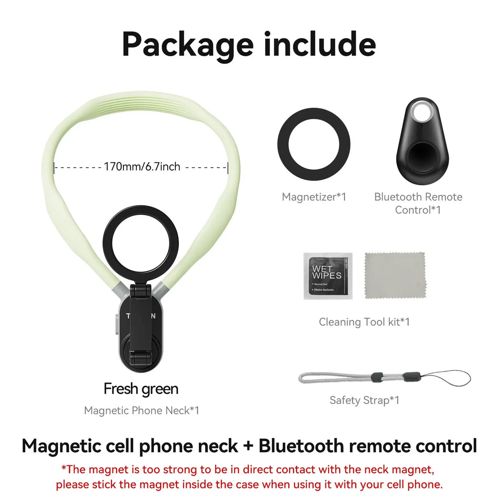 TELESIN Magnetic Neck Mount for Smartphones - Quick Release & Comfort