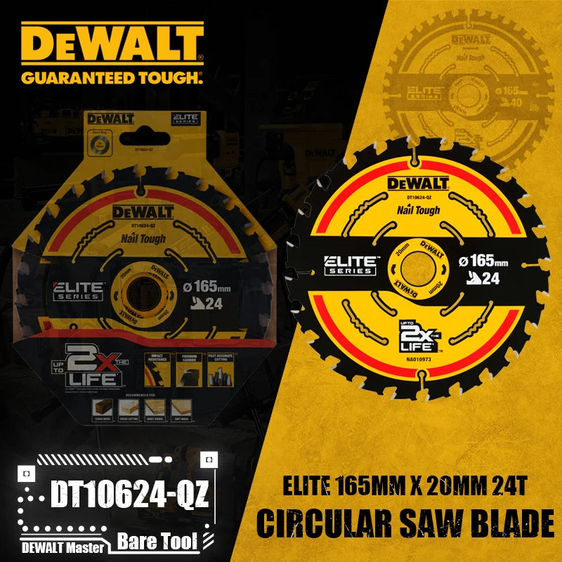 DEWALT Elite Circular Saw Blade 165mm - Choose 24T or 40T