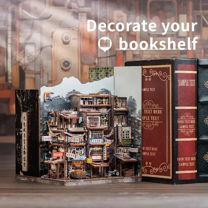 CUTEBEE 3D DIY Dollhouse Bookends with LED Light - Wooden Puzzle Kit