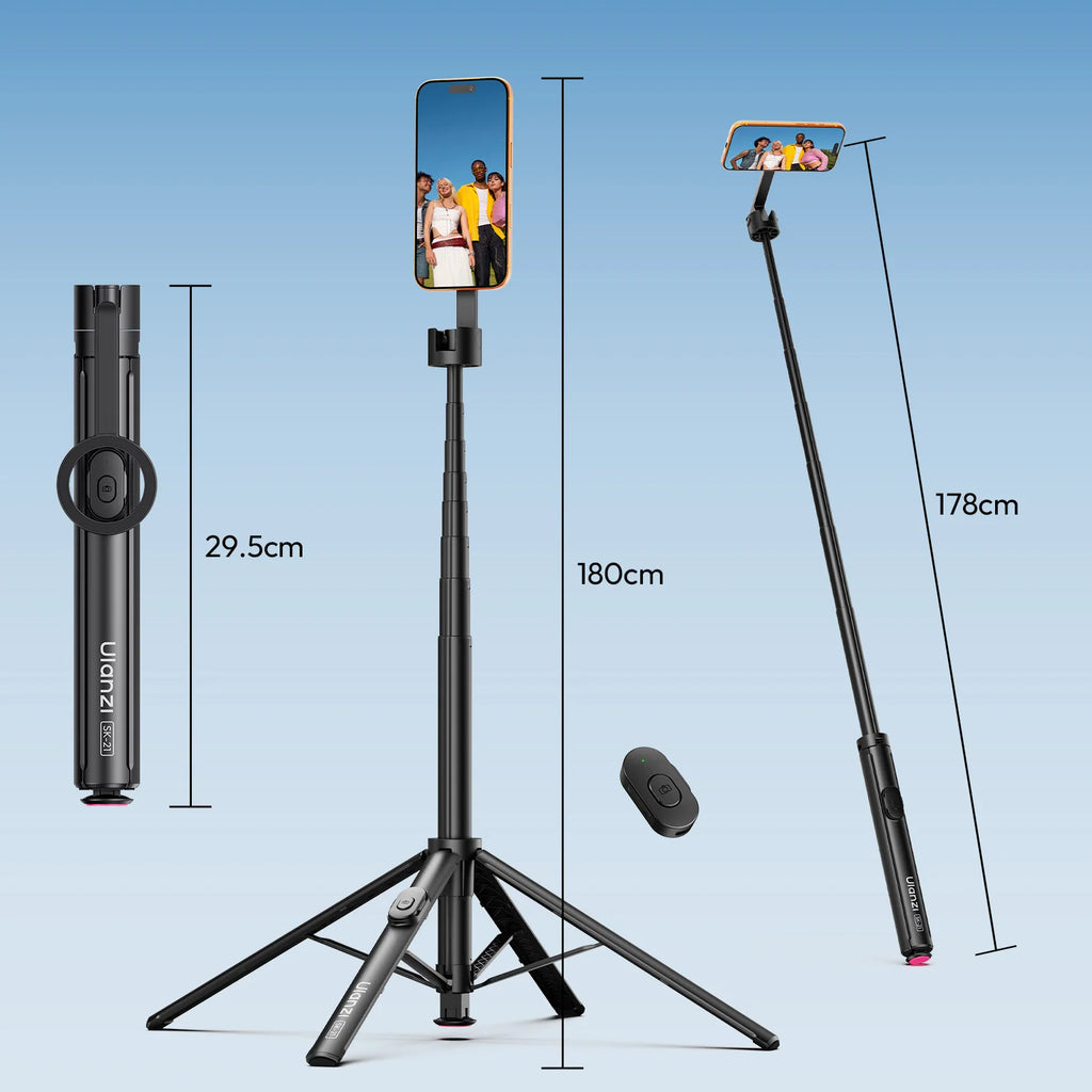 Ulanzi SK-21 Magnetic Auto-Open Tripod & Selfie Stick for Smartphones