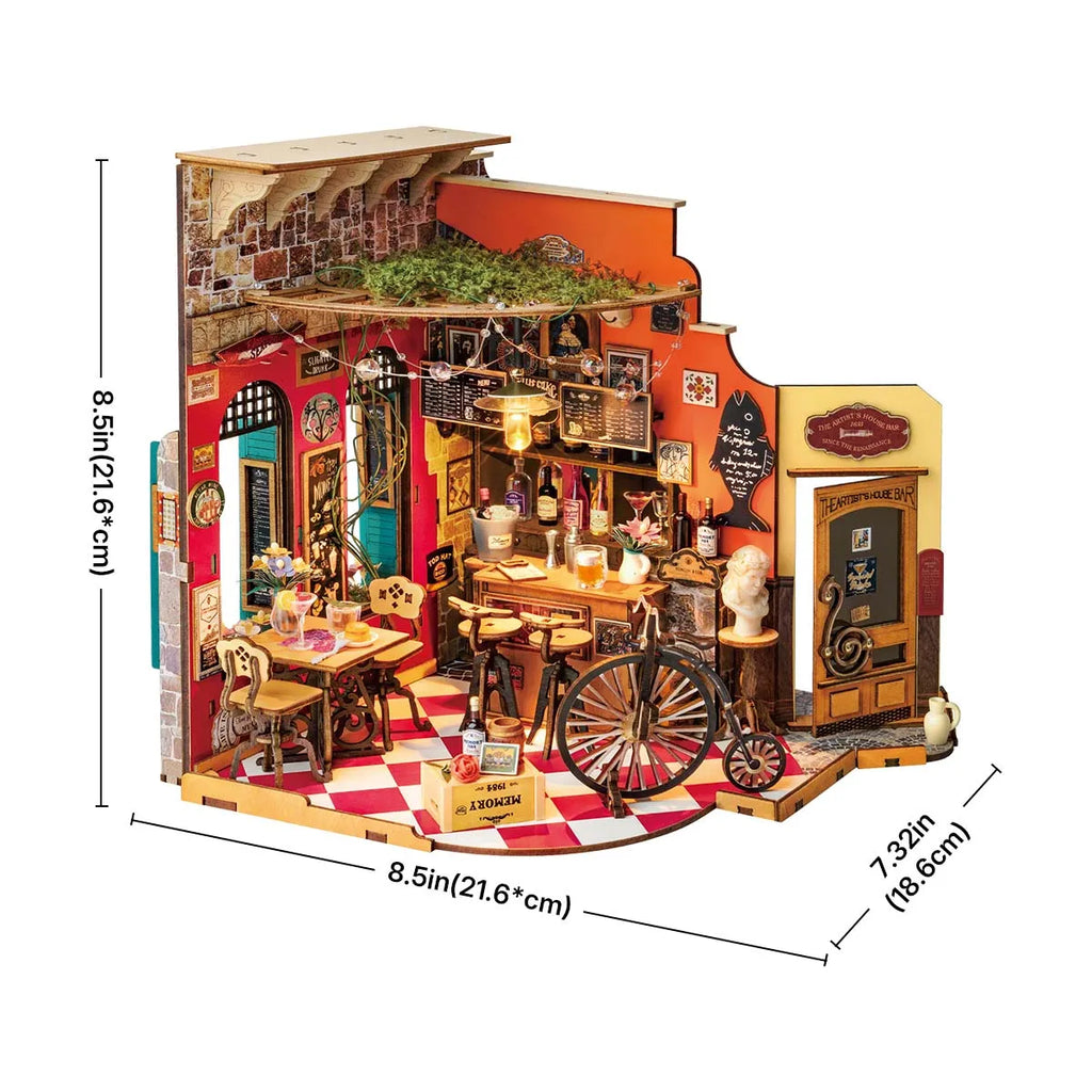 Robotime DIY Cheers Bar & Dining Dollhouse - Charming Miniature Home