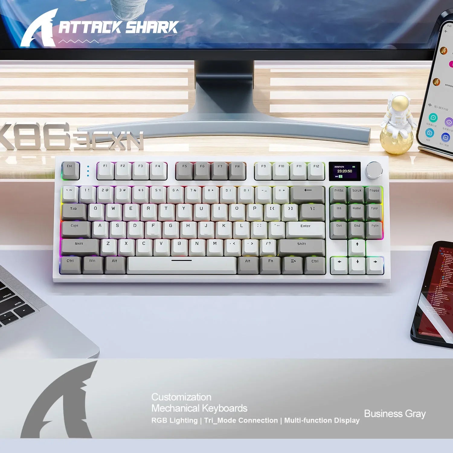 Attack Shark K86 RGB Wireless Keyboard - Hot Swap, Tri-Mode, RGB Lighting