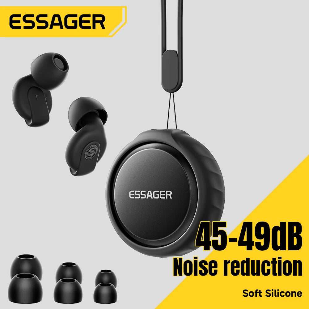 Essager Noise-Canceling Silicone Earplugs for Sleep & Study - 45-49dB