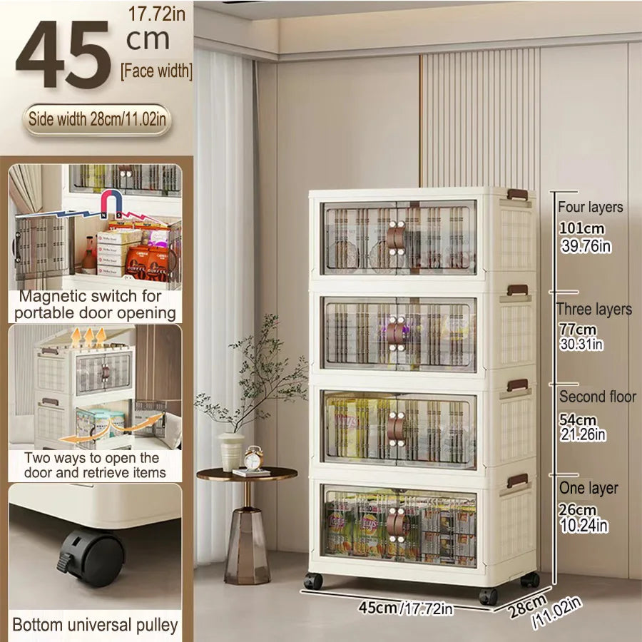 Eco-Friendly Large Capacity Folding Storage Cabinet - Space Saver