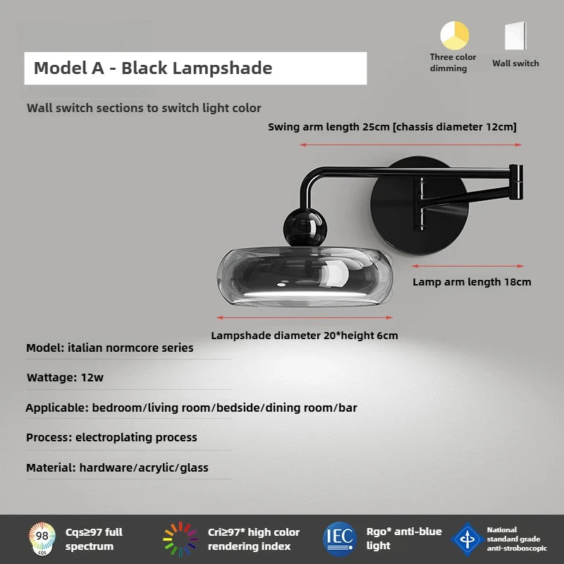 Adjustable Italian Minimalist Luxury Wall Lamp - LED Design