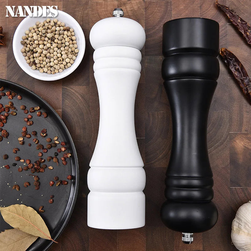 8-Inch Wooden Salt and Pepper Grinder – Adjustable Ceramic Mill