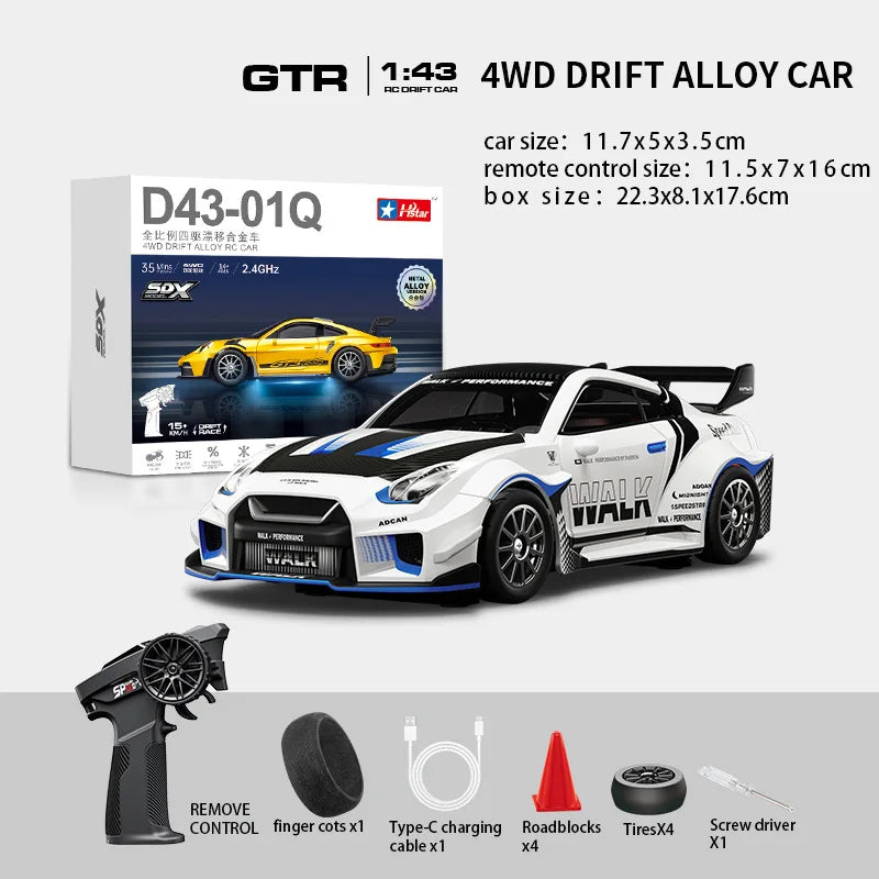 Macro Star D43 RC Drift Car - Eye-Catching Luminous 1:43 Alloy Model