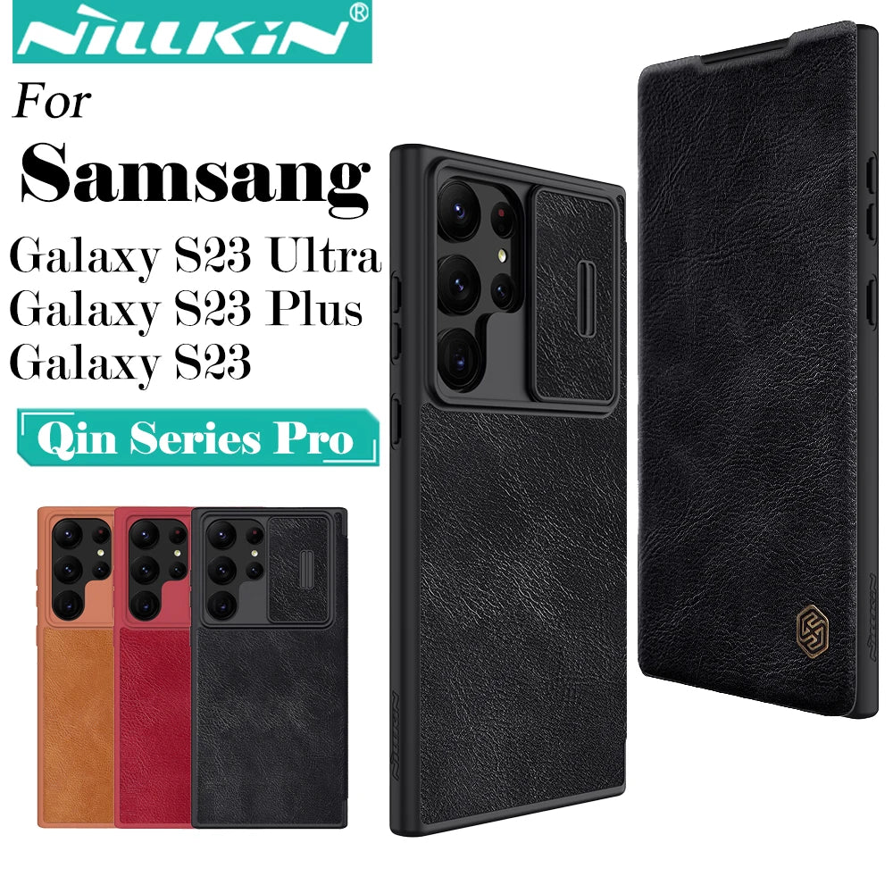 Nillkin Qin Pro Flip Leather Case for Galaxy S23 Ultra & S23+