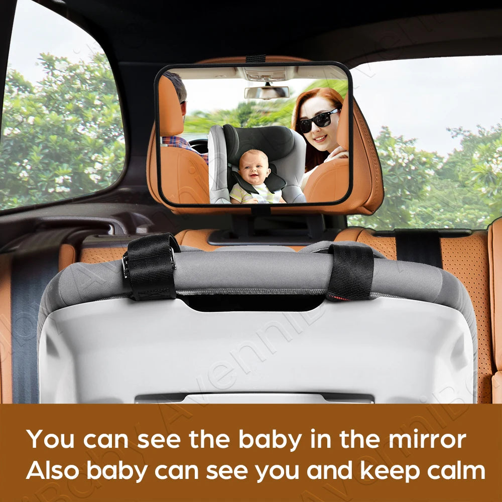 Shatterproof Baby Car Mirror - Easy Install, Universal Fit