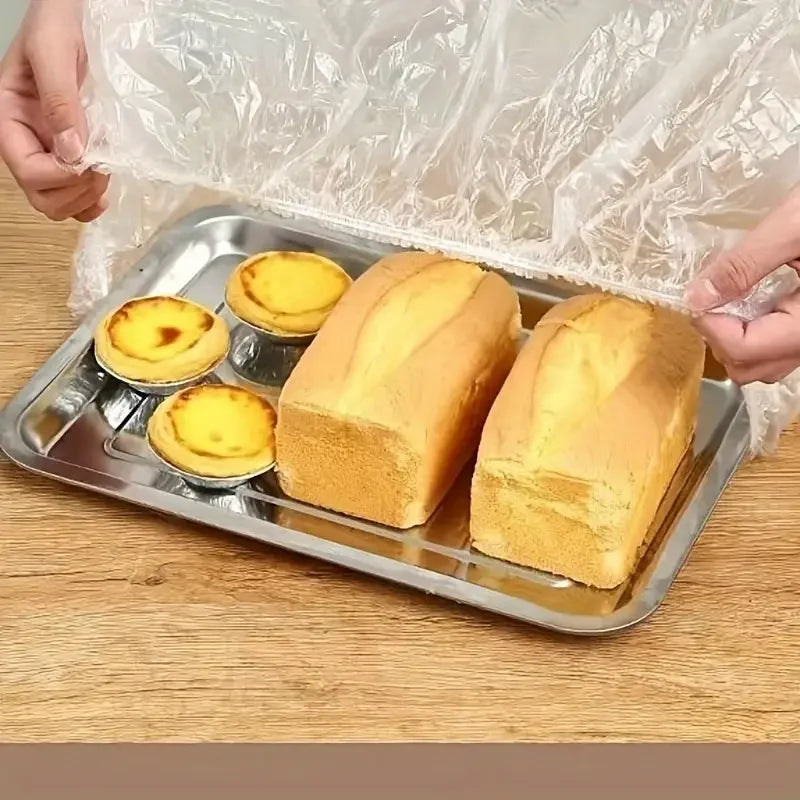 50 Reusable PE Elastic Food Covers - Stretchable Lids for Snacks & Fruits