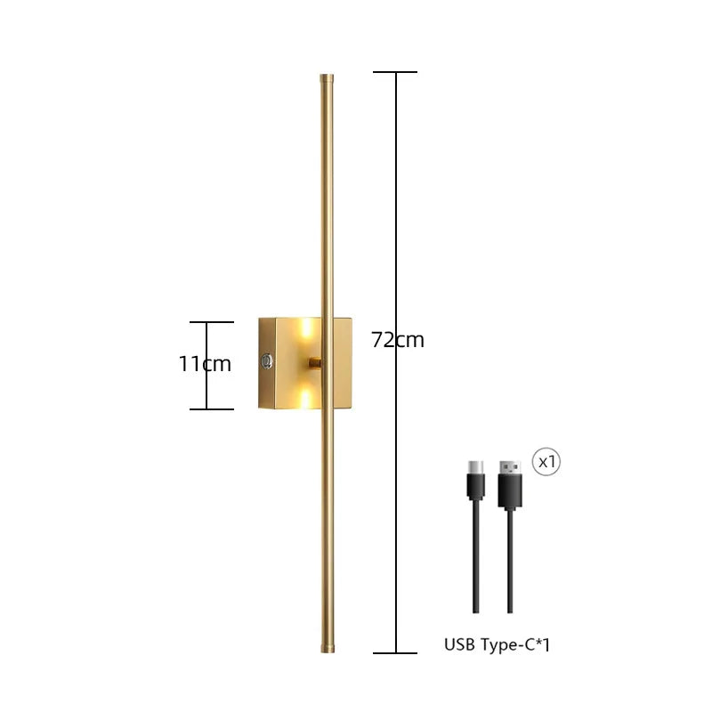 Modern Nordic Dimmable Wall Sconce with Remote Control - Battery Operated