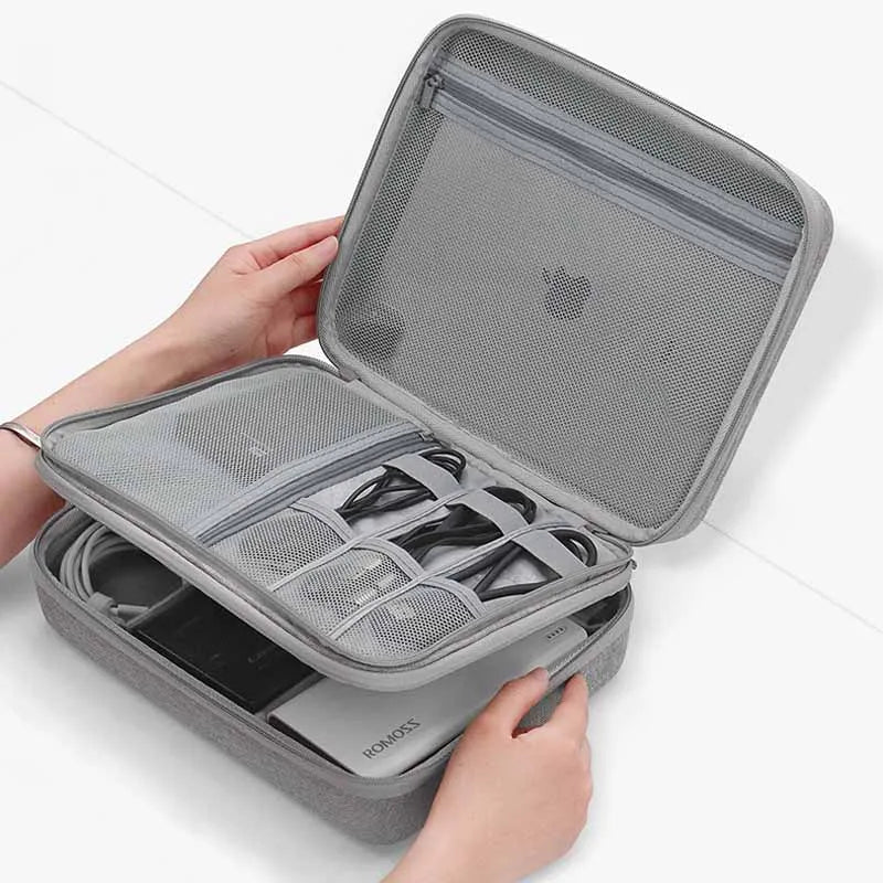 Hard Shell Digital Storage Bag for Travel Power Bank & Cables
