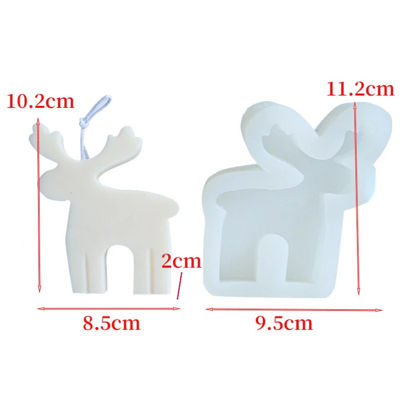 DIY Christmas Elk Candle Silicone Mold for Creative Crafts