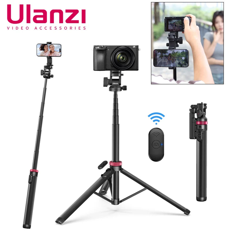 Ulanzi MT-78 Tripod & Selfie Stick with Dual Cold Shoe Mount