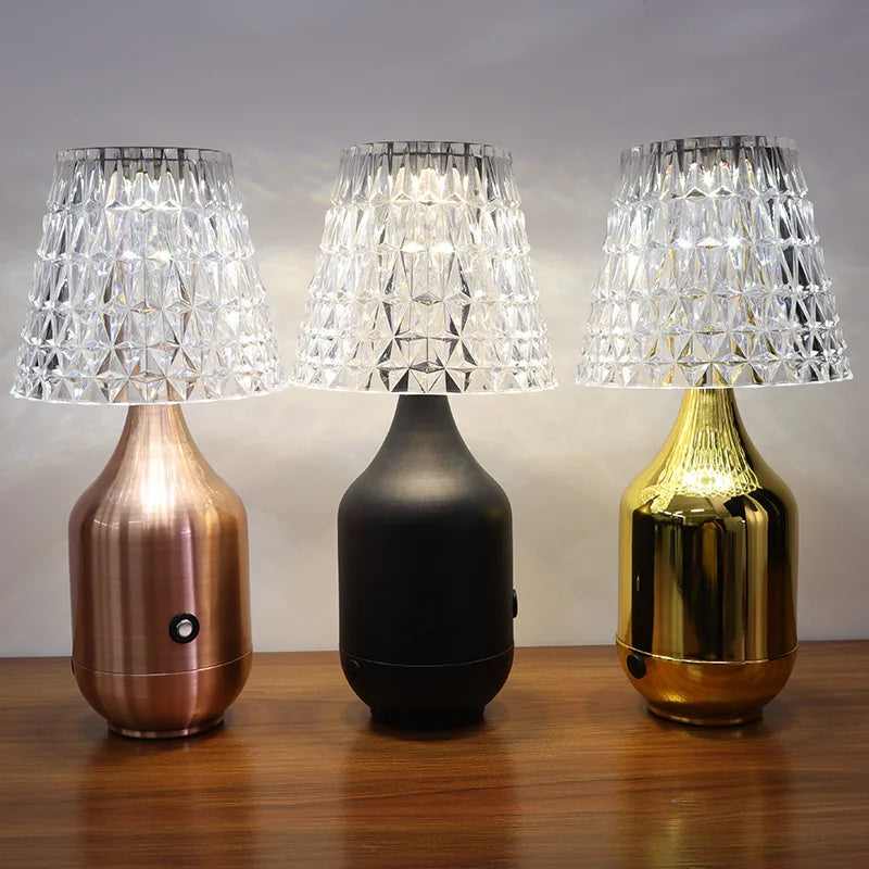 Adjustable Brightness Metal Base Acrylic Table Lamp - Modern Design