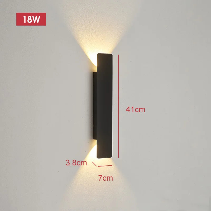 Pumous Outdoor Waterproof 18W LED Wall Lamp - Modern Design