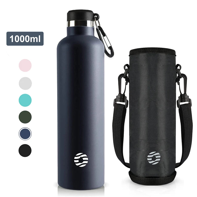 FEIJIAN Vacuum Insulated 1000ml Stainless Steel Bottle - Leak-Proof