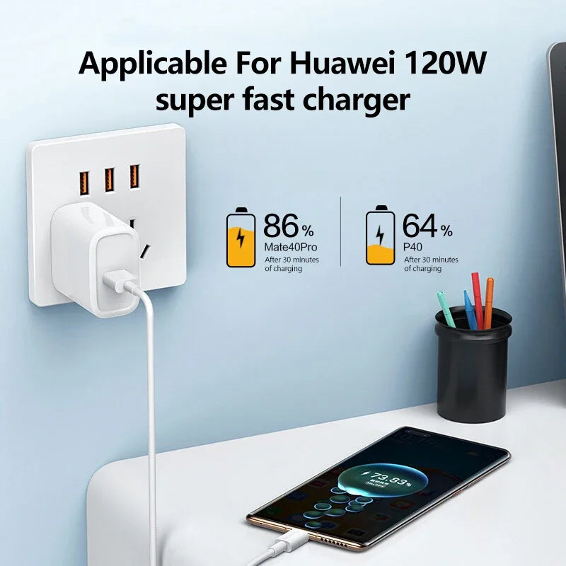 120W USB to Type-C Fast Charging Cable for Android & Xiaomi Devices