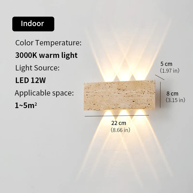 Wabi-Sabi Outdoor Waterproof Wall Lamp - LED Natural Stone Light