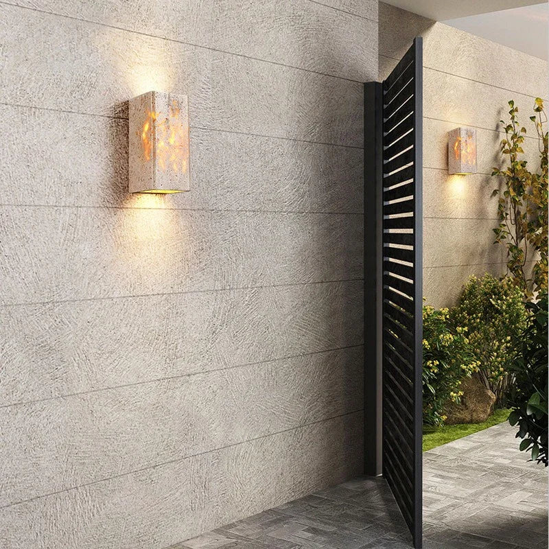 Elegant Wabi Sabi Yellow Marble LED Wall Lamp for Modern Interiors