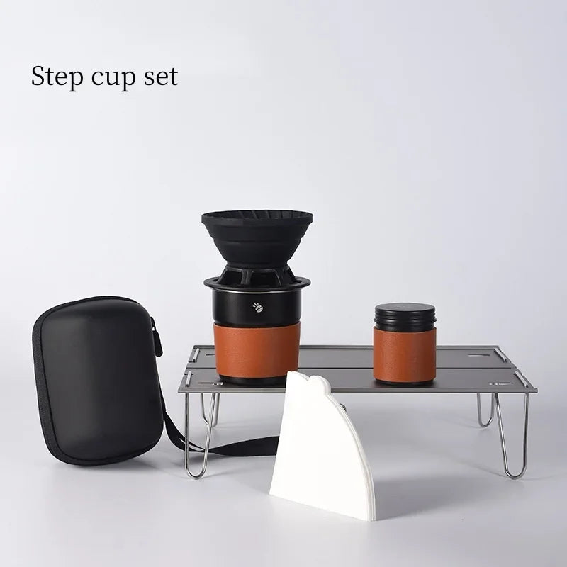 Portable Coffee Maker Set for Camping & Travel - Silicone Filter Included