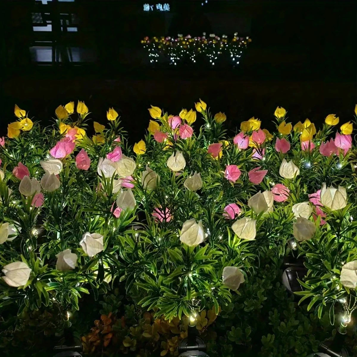 Solar Gardenia Lamp - Warm White Outdoor Garden Decoration