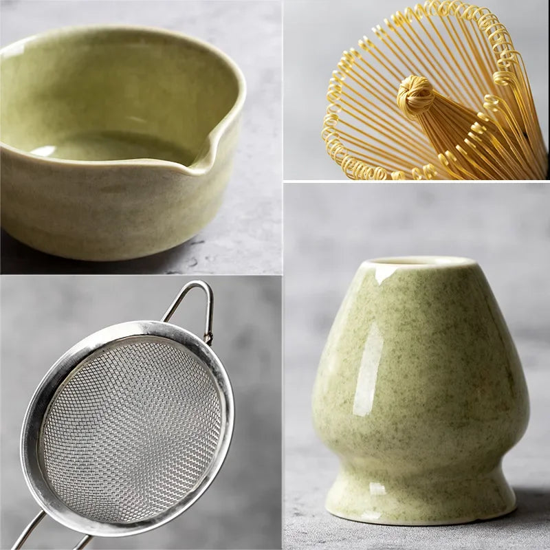 Authentic 4/5/6PCS Matcha Bamboo Whisk & Bowl Set - Perfect Tea Making Tools