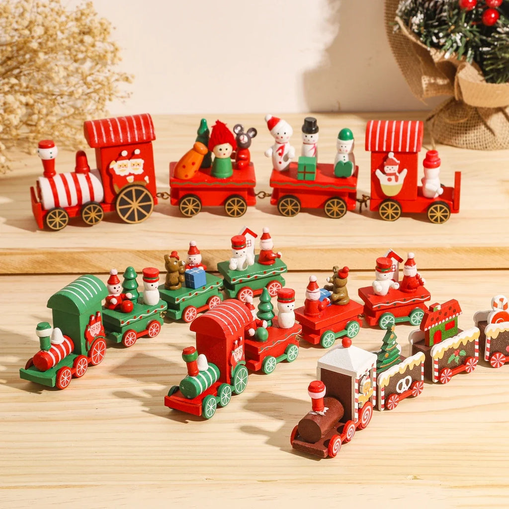 Festive Wooden Christmas Train Ornament - Perfect Holiday Decor