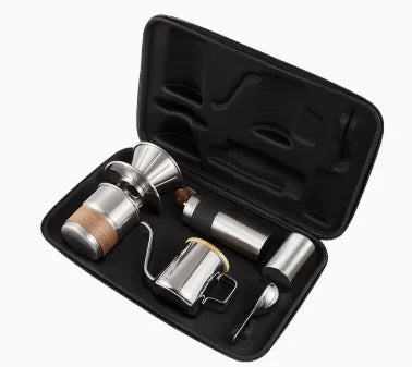 Portable Hand Coffee Maker Set for Camping & Travel - 6-Piece Kit