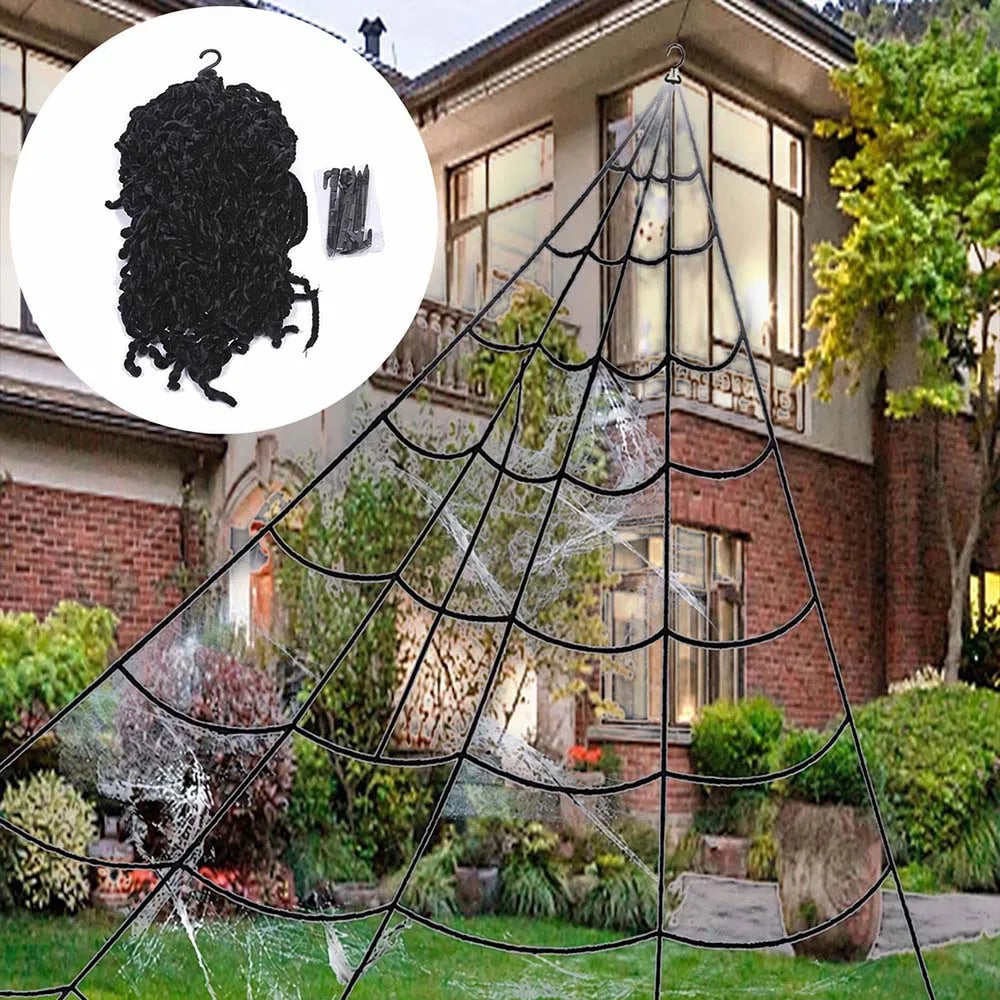 5m Plush Spider Web - Perfect Halloween Outdoor Decoration