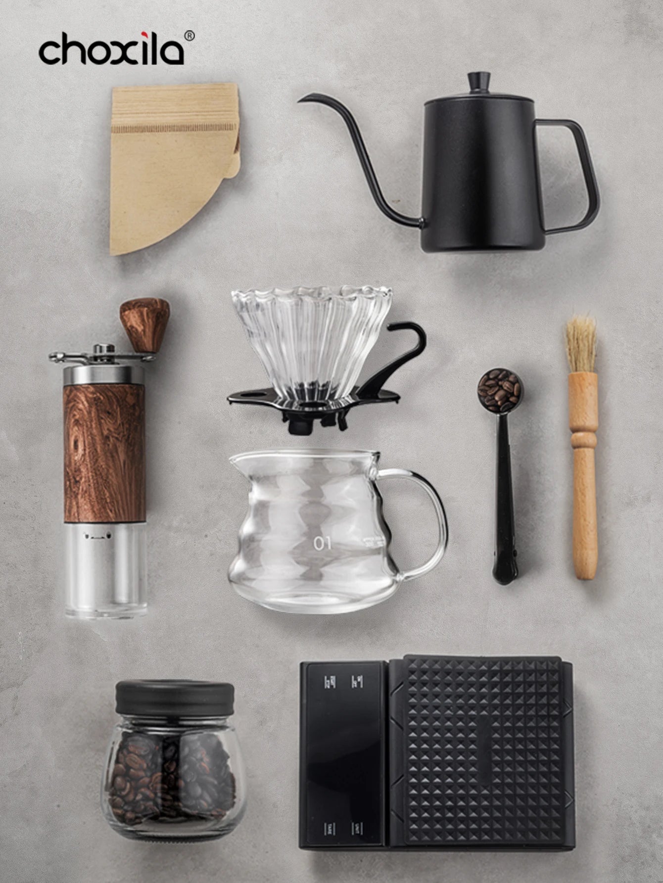 Choxila Portable Pour Over Coffee Maker Set - Travel Coffee Kit
