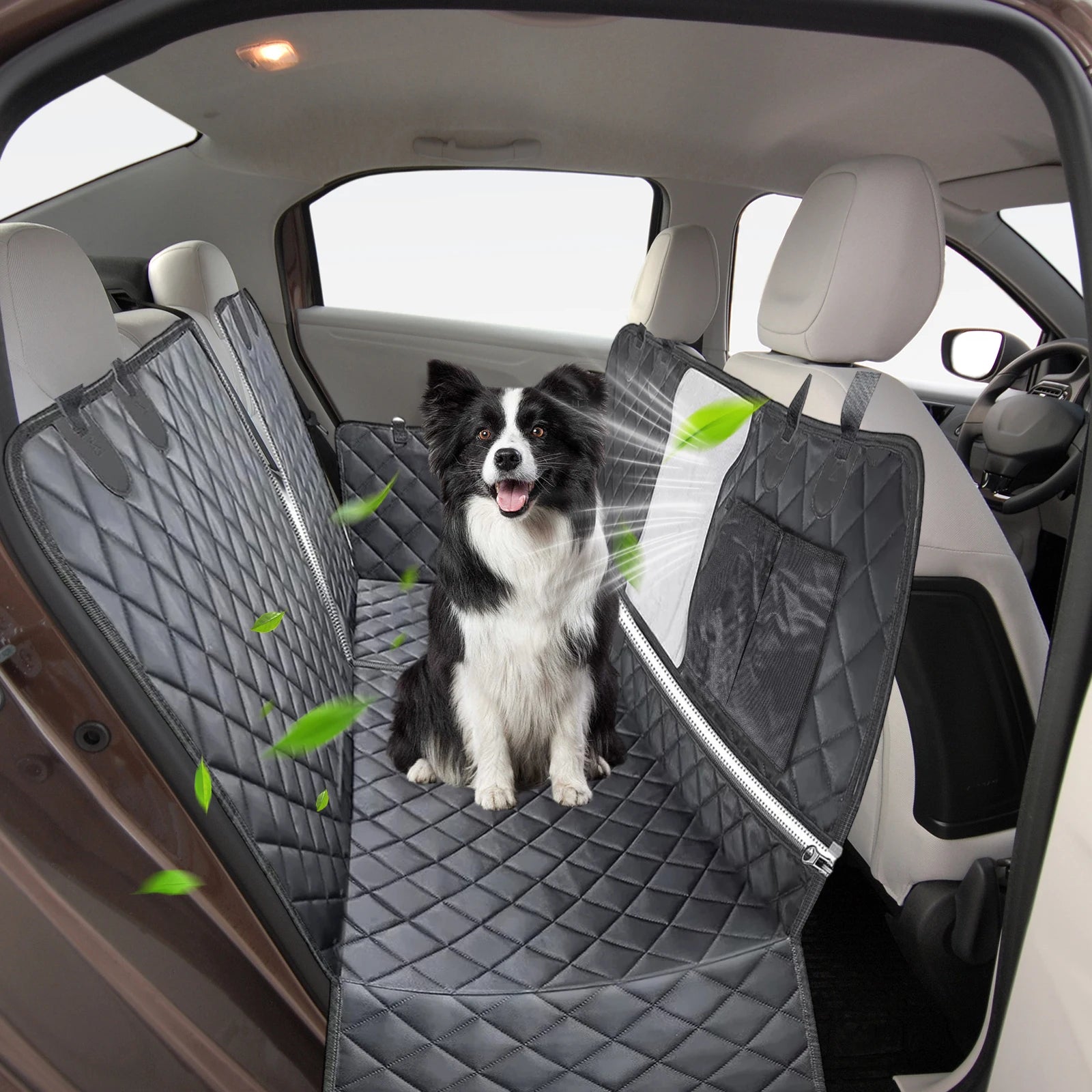 Waterproof Pet Car Seat Cover with Anti-Slip Mesh Window
