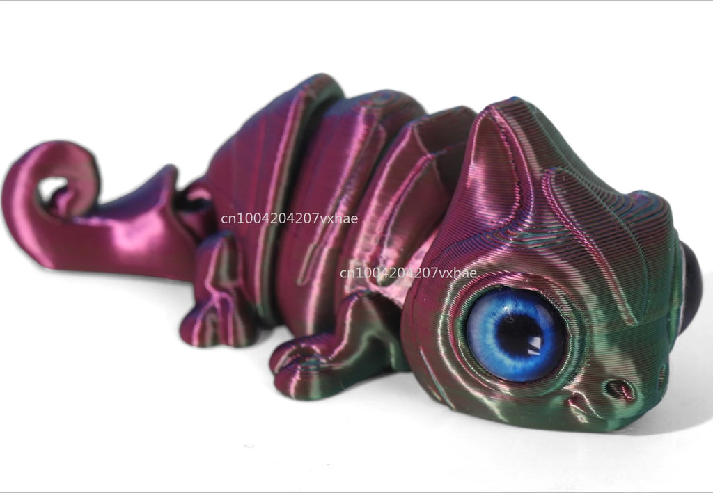 Multi-Joint 3D Printed Chameleon Figures - Unique Home Decor & Gift