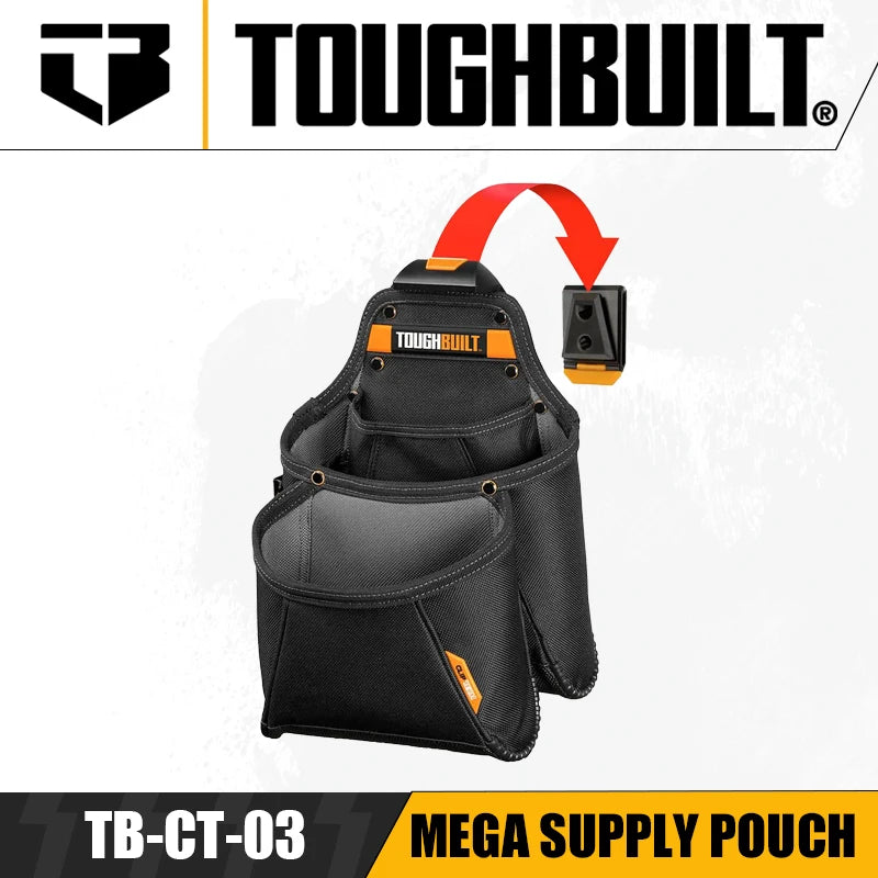 ToughBuilt Mega Supply Pouch - Versatile Tool Belt Organizer