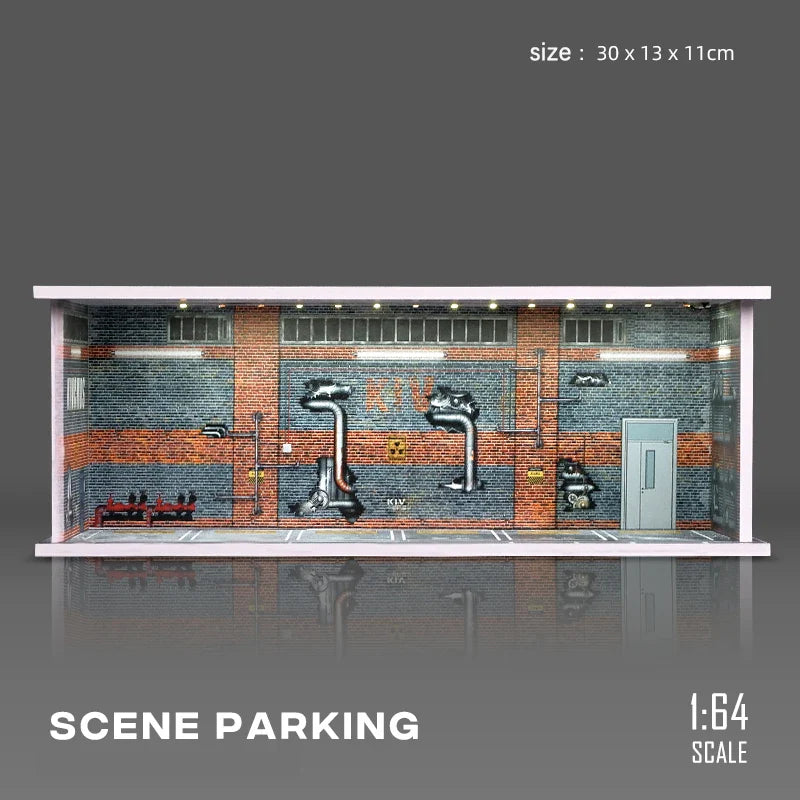Vibrant LED Garage Scene Model 1:64 for Collector's Displays