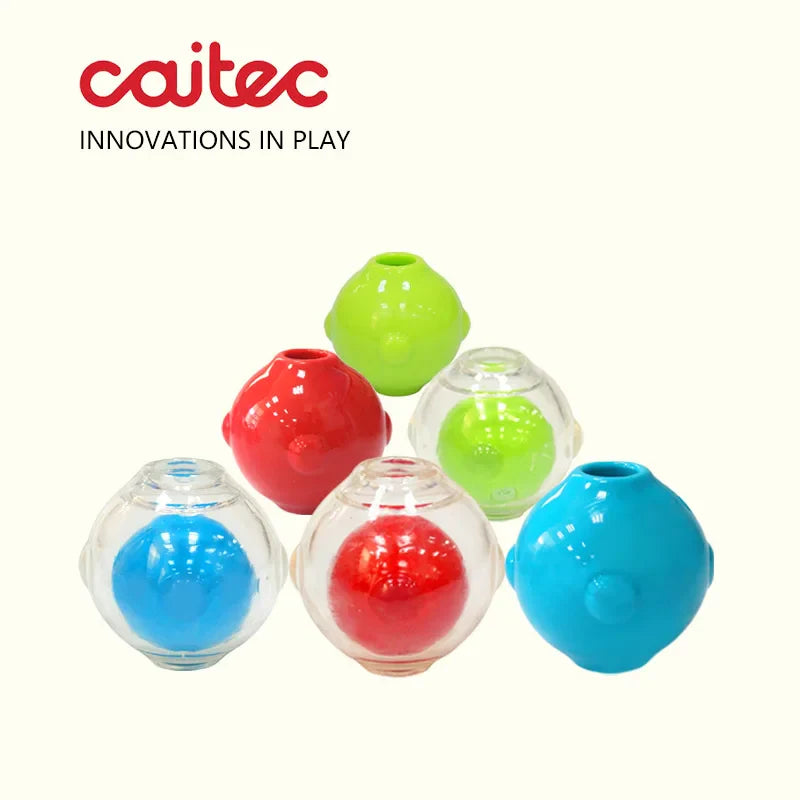 CAITEC Durable Squeaker Dog Ball - Floatable & Treat-Stuffing Fun